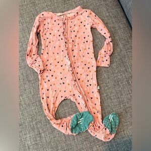 Posh Peanut Footie Ruffled Zippered PJs